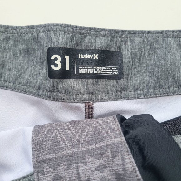 Hurley Phantom Gray Beach Apache Board Shorts Men's Waist Size 31 - Picture 3 of 4